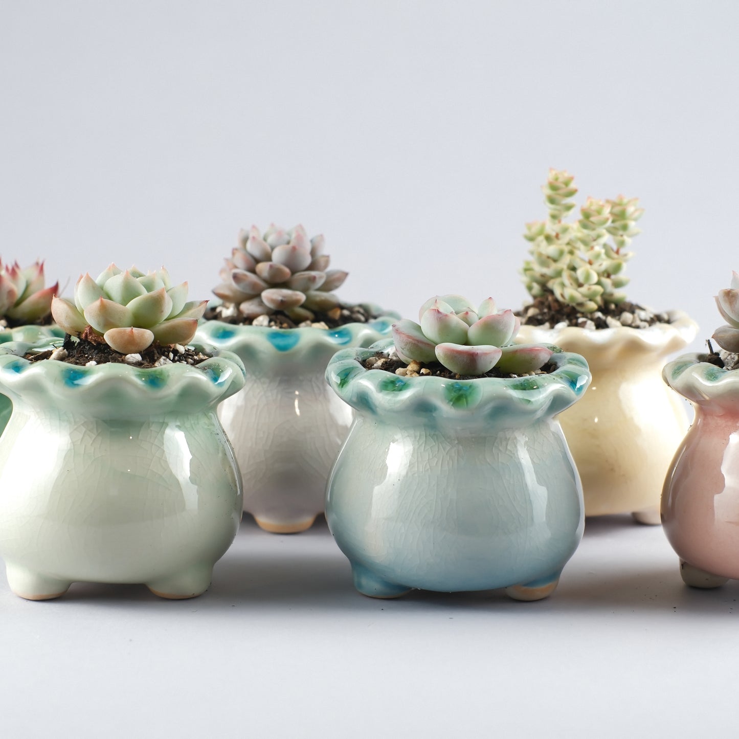 Ceramic Crackle-Glaze Pot – Cat-Eye-Like Shimmer