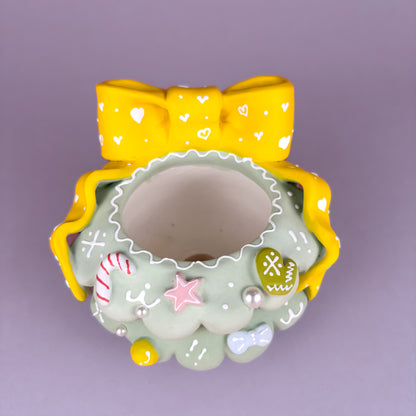 Handmade Christmas Tree Pot – Creamy Unglazed Finish