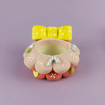 Handmade Christmas Tree Pot – Creamy Unglazed Finish