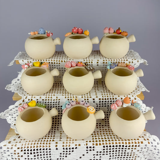 Handmade Unglazed Milk Pot Dessert Succulent Planter