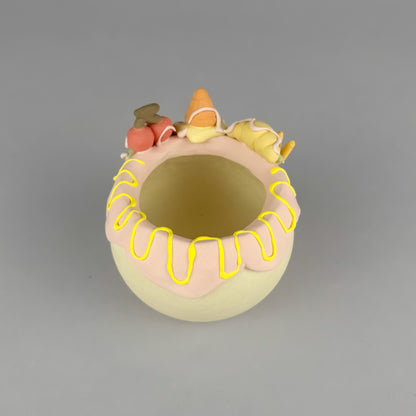 Handmade Cake-Style Unglazed Pot