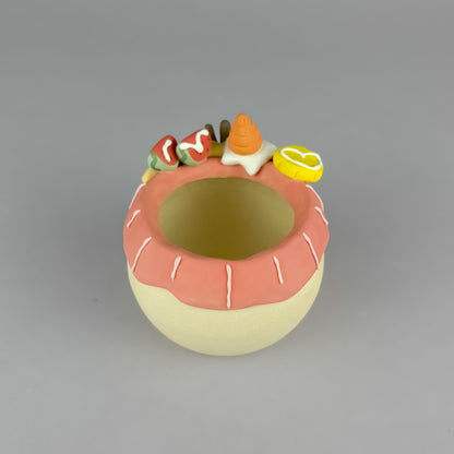 Handmade Cake-Style Unglazed Pot