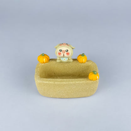 Handmade Unglazed Cute Piggy Character Succulent Pot