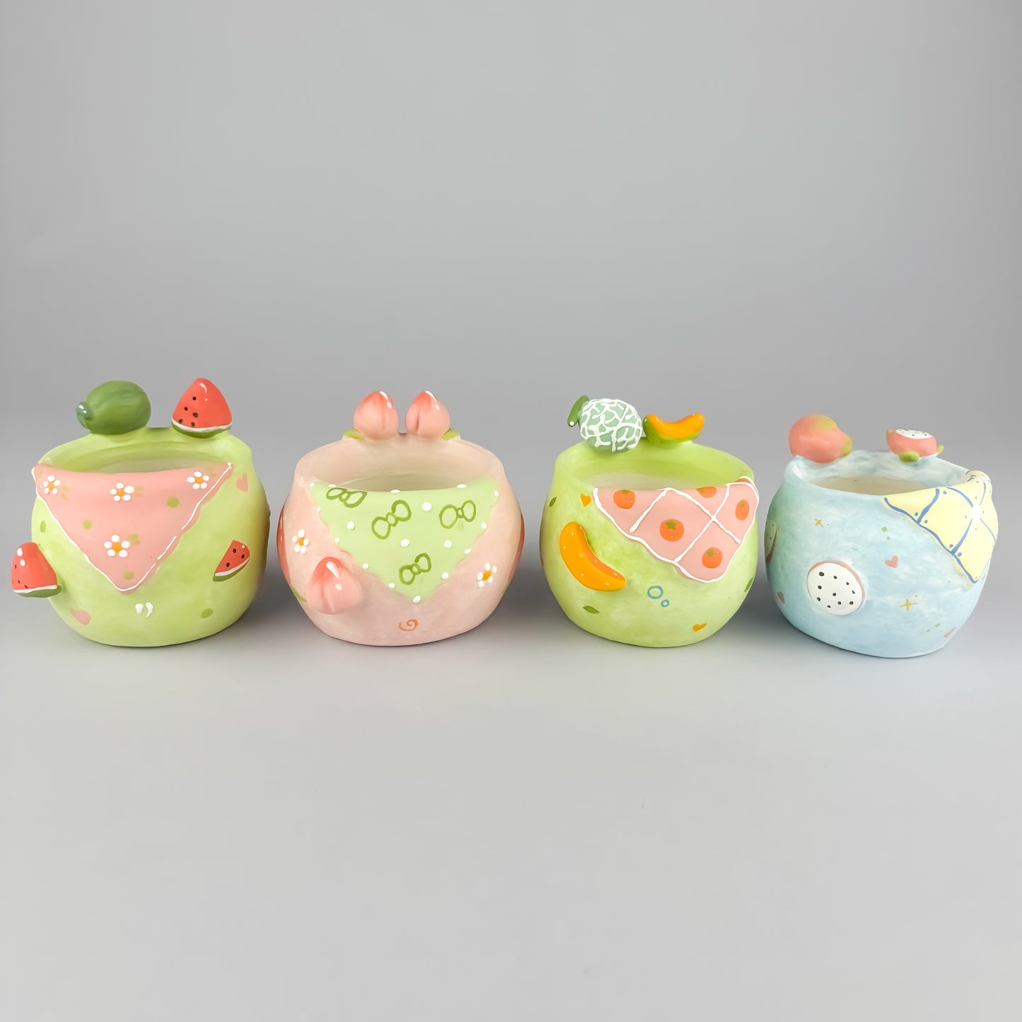 Handmade Fabric-Pattern Fruit Pot