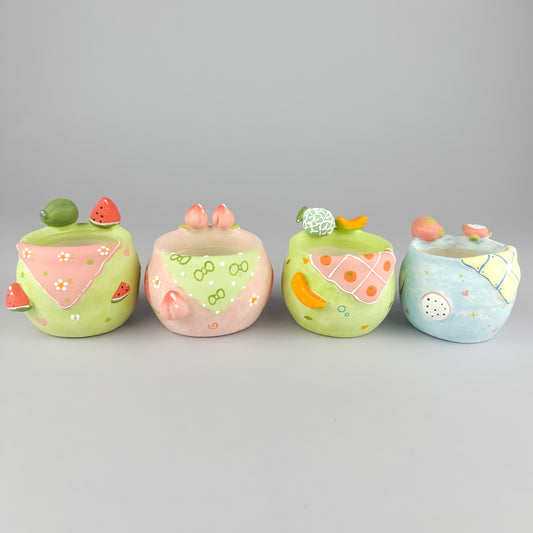 Handmade Fabric-Pattern Fruit Pot