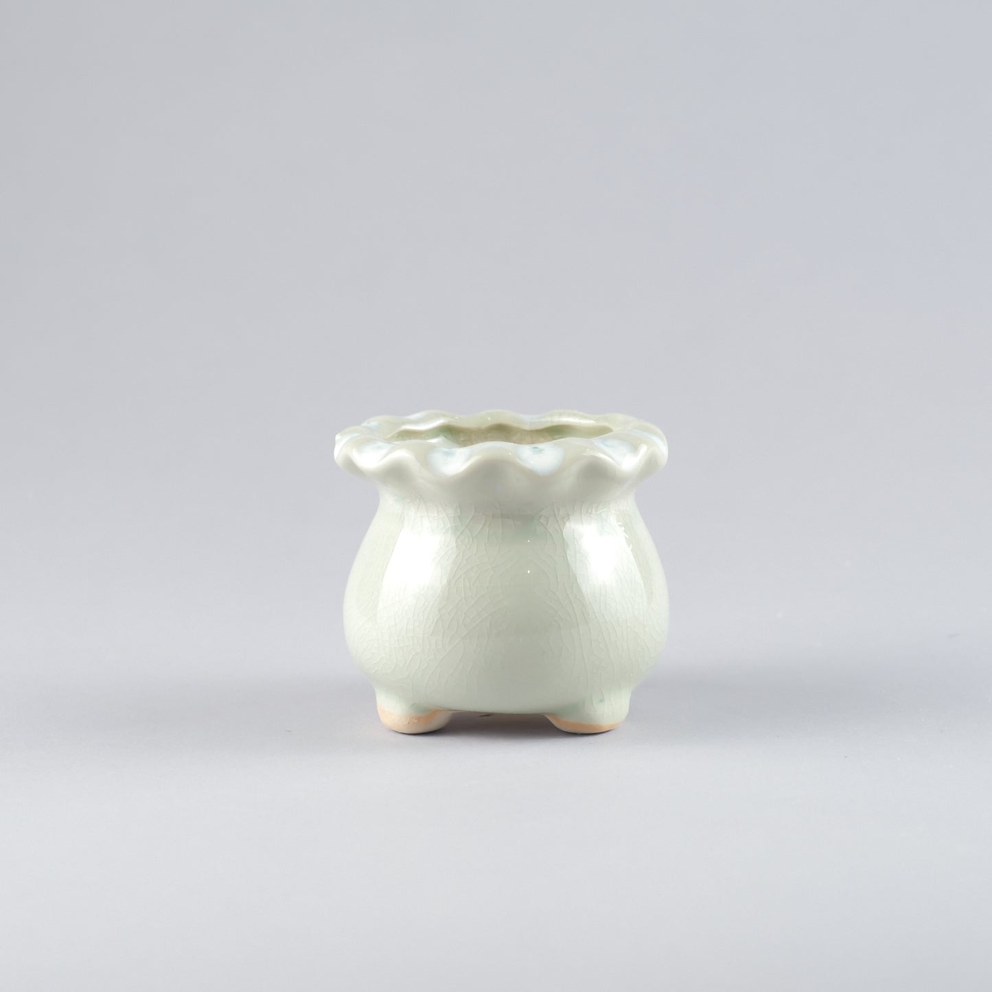 Ceramic Crackle-Glaze Pot – Cat-Eye-Like Shimmer