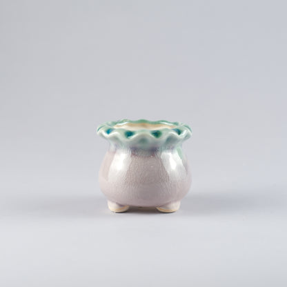 Ceramic Crackle-Glaze Pot – Cat-Eye-Like Shimmer