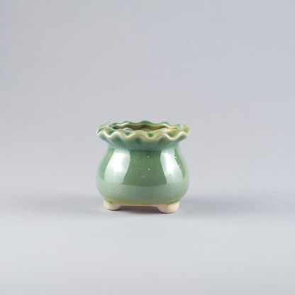 Ceramic Crackle-Glaze Pot – Cat-Eye-Like Shimmer