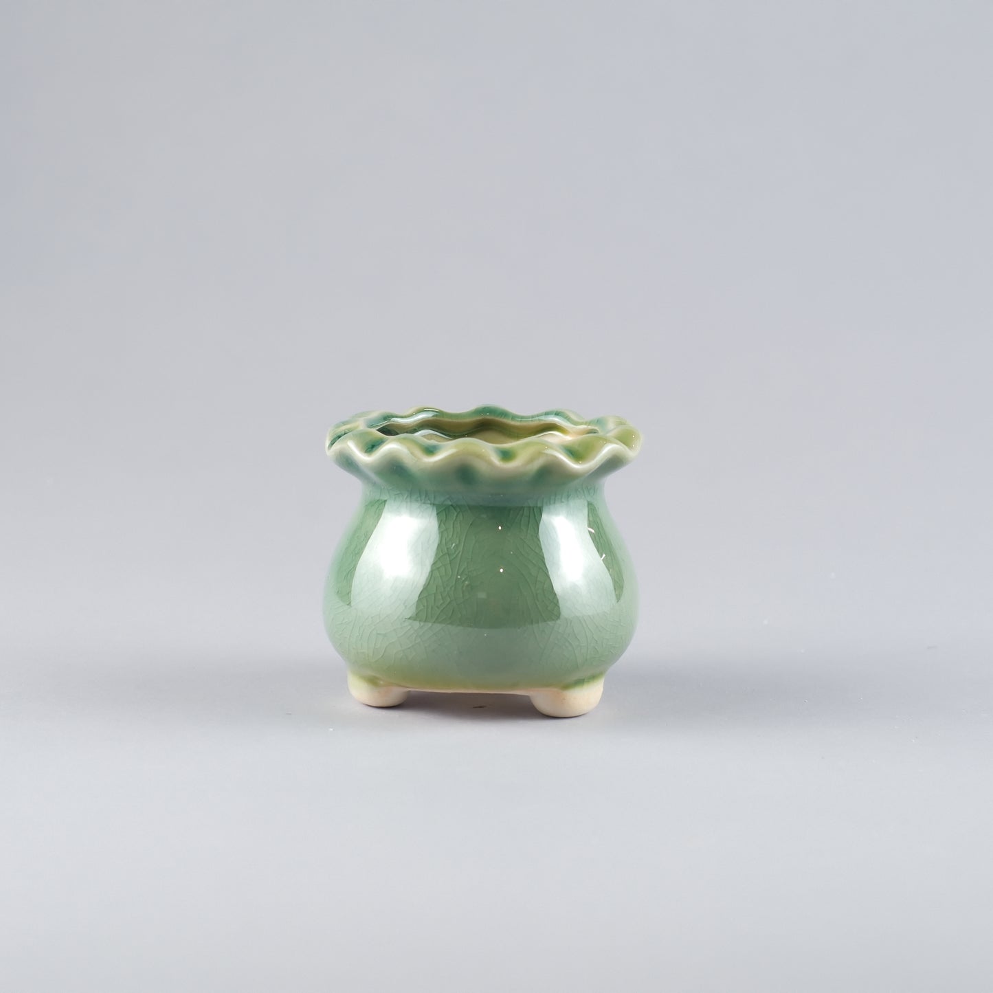 Ceramic Crackle-Glaze Pot – Cat-Eye-Like Shimmer