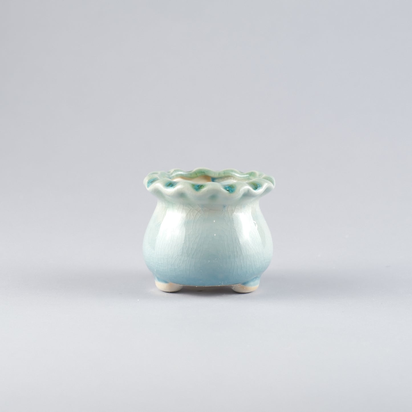 Ceramic Crackle-Glaze Pot – Cat-Eye-Like Shimmer